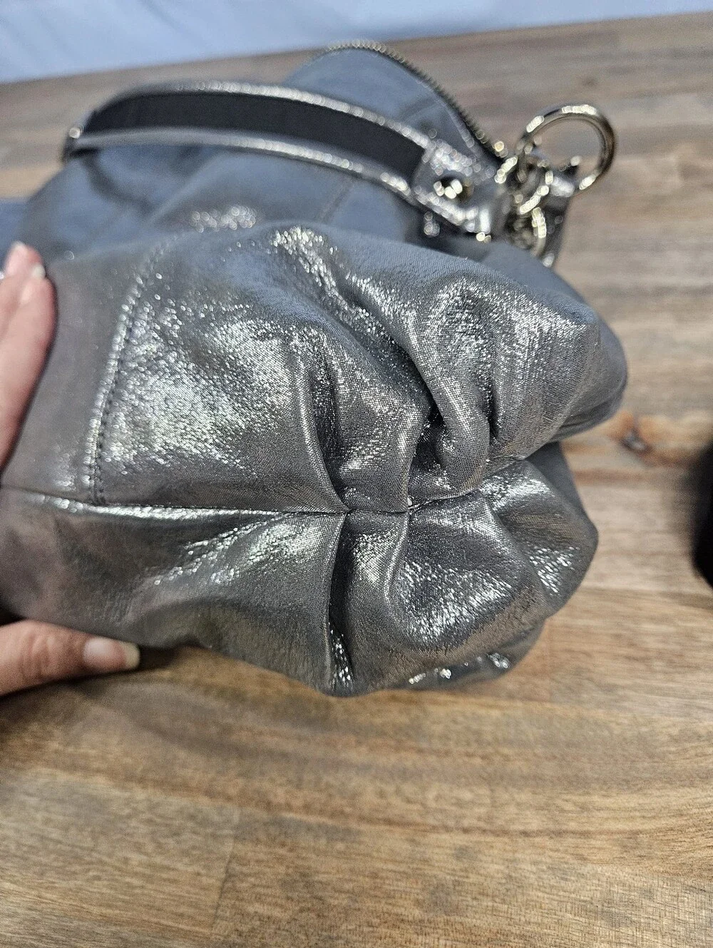 Coach Poppy Metallic Double Pocket Hobo